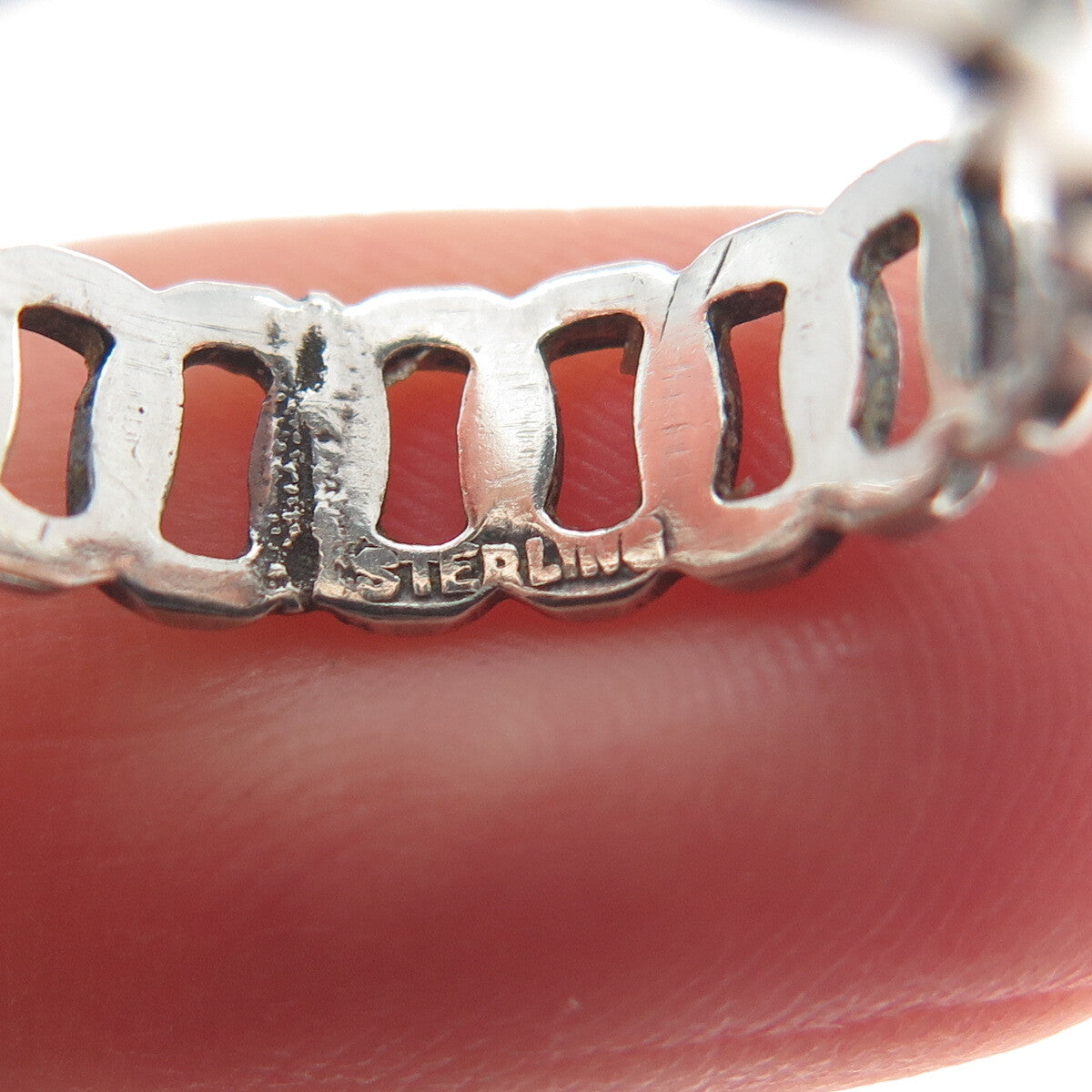 925 Sterling Silver Vintage Curb Oxidized Band Ring Size 6