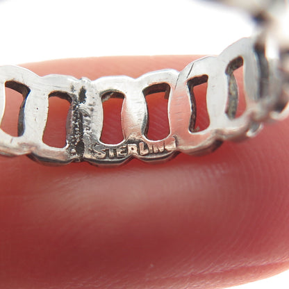 925 Sterling Silver Vintage Curb Oxidized Band Ring Size 6