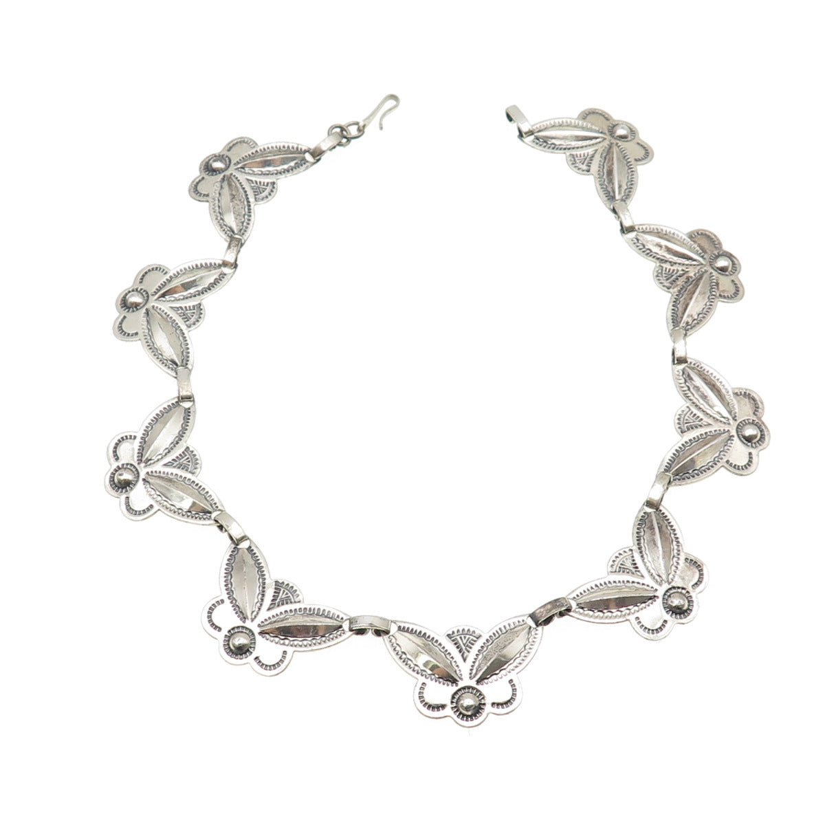 Old Pawn 925 Sterling Silver Vintage Tribal Necklace 14" (missing some links)