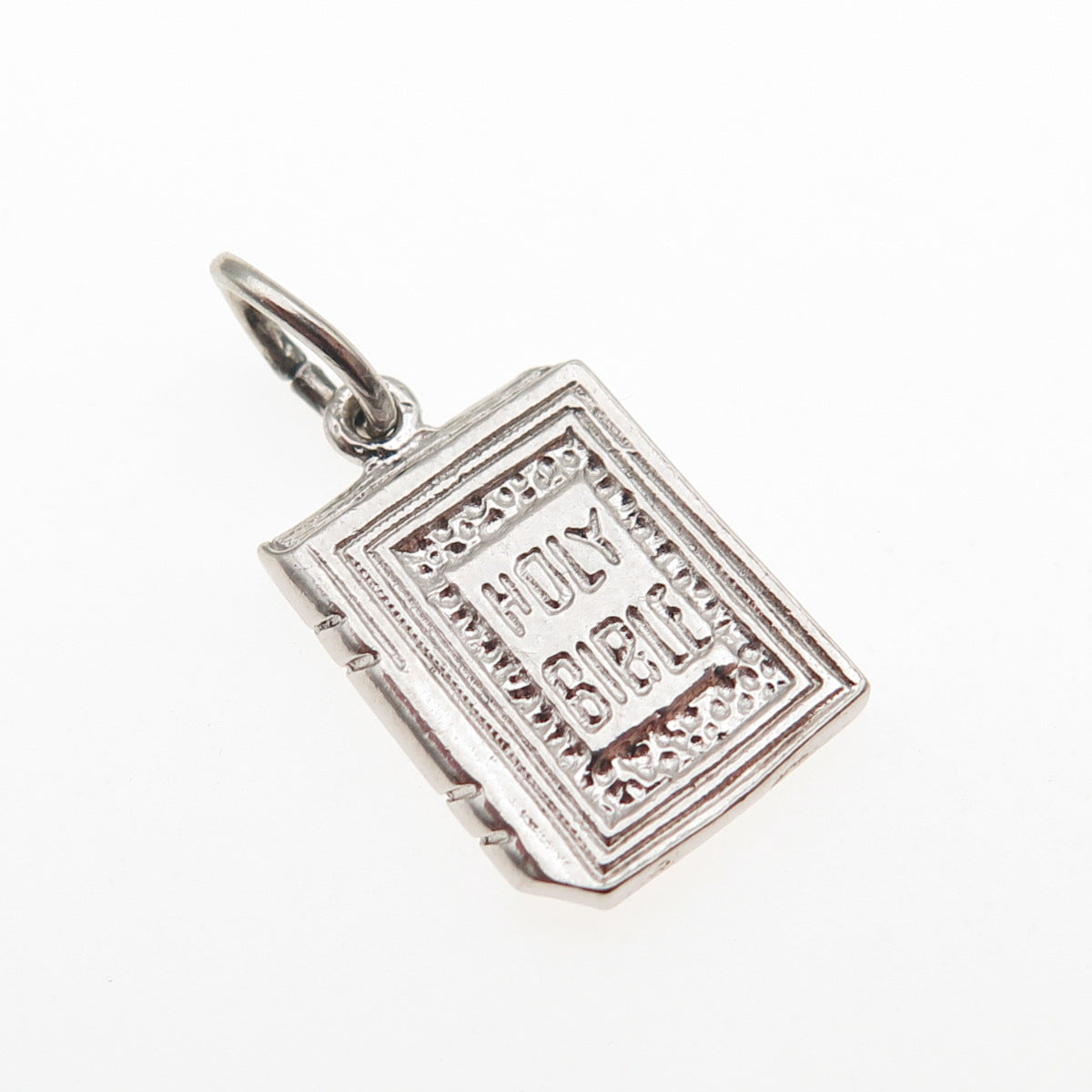 925 Sterling Silver Vintage Holy Bible Mini Charm Pendant