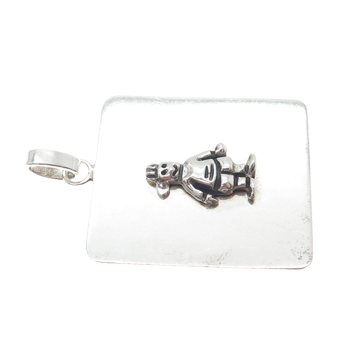925 Sterling Silver Vintage Boy Cartoon Tag Pendant
