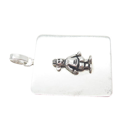 925 Sterling Silver Vintage Boy Cartoon Tag Pendant