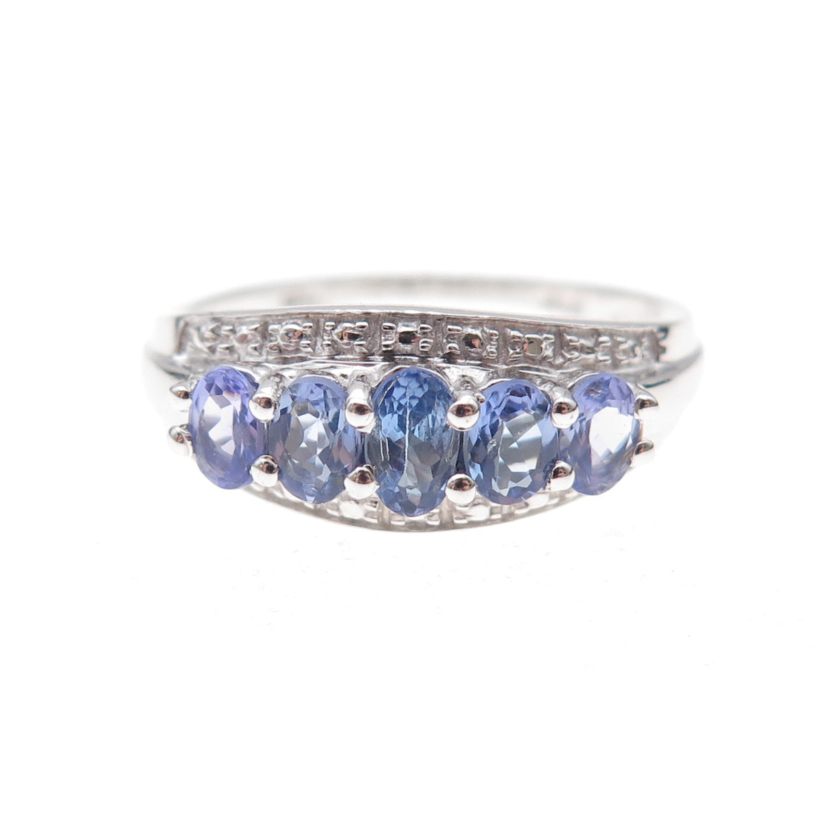 Chuck Clemency 925 Sterling Silver Real Oval-Cut Tanzanite Ring Size 8