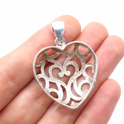 925 Sterling Silver Vintage Italy Milor Ornate Pendant