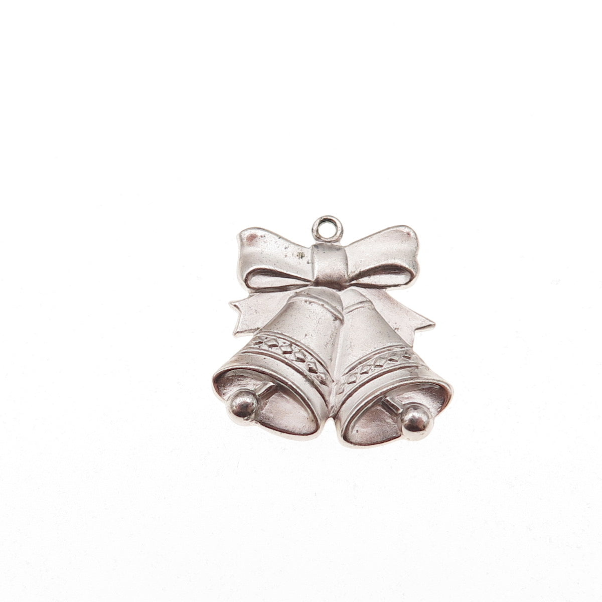 Anson 925 Sterling Silver Antique Art Deco Christmas Bells Charm Pendant