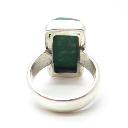 925 Sterling Silver Vintage Real Turquoise Gemstone Ring Size 8.5