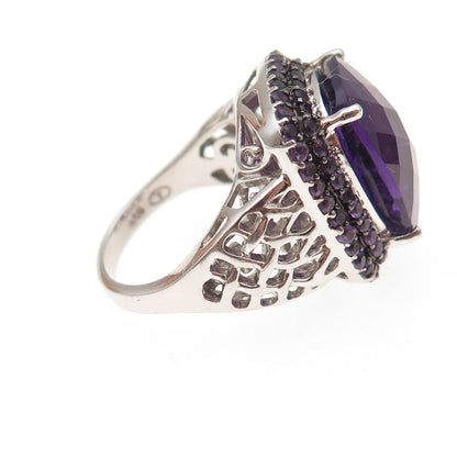 925 Sterling Silver Vintage Real Amethyst Ring Size 7.25