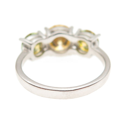 925 Sterling Silver Real Round-Cut Canary Moissanite Ring Size 8.25