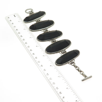 DOMINIQUE AURIENTIS PARIS Sterling Silver Vintage Wood Modernist Bracelet 7.25"