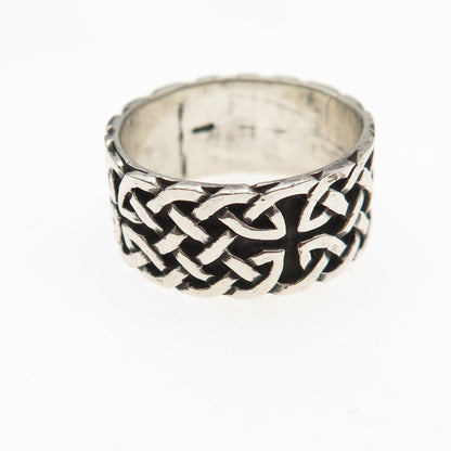 925 Sterling Silver Vintage Celtic Oxidized Band Ring Size 6.75