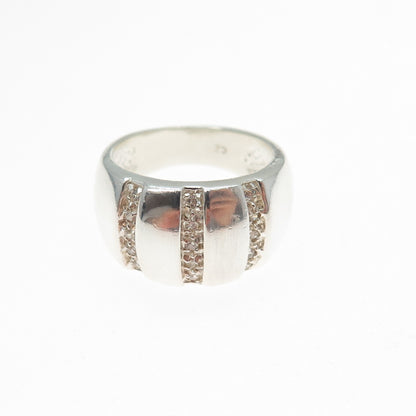 CLYDE DUNEIER CID 925 Sterling Silver Vintage Round-Cut C Z Ring Size 6