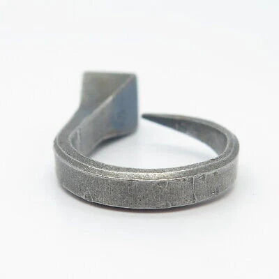 925 Sterling Silver Vintage Square Adjustable Gap Ring Size 7.25