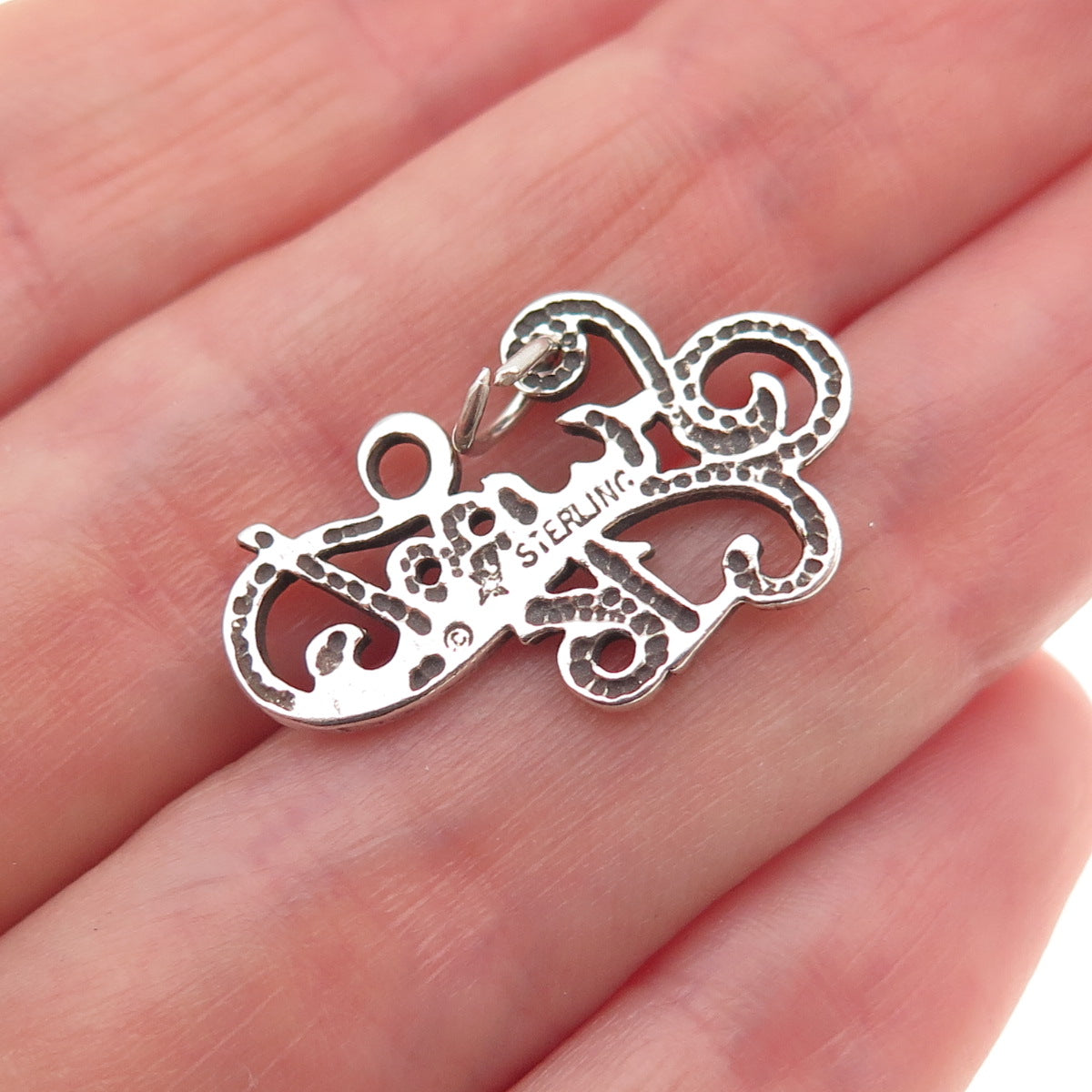 Sunwest 925 Sterling Silver Vintage Sweet 16 Oxidized Charm Pendant