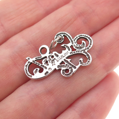 Sunwest 925 Sterling Silver Vintage Sweet 16 Oxidized Charm Pendant