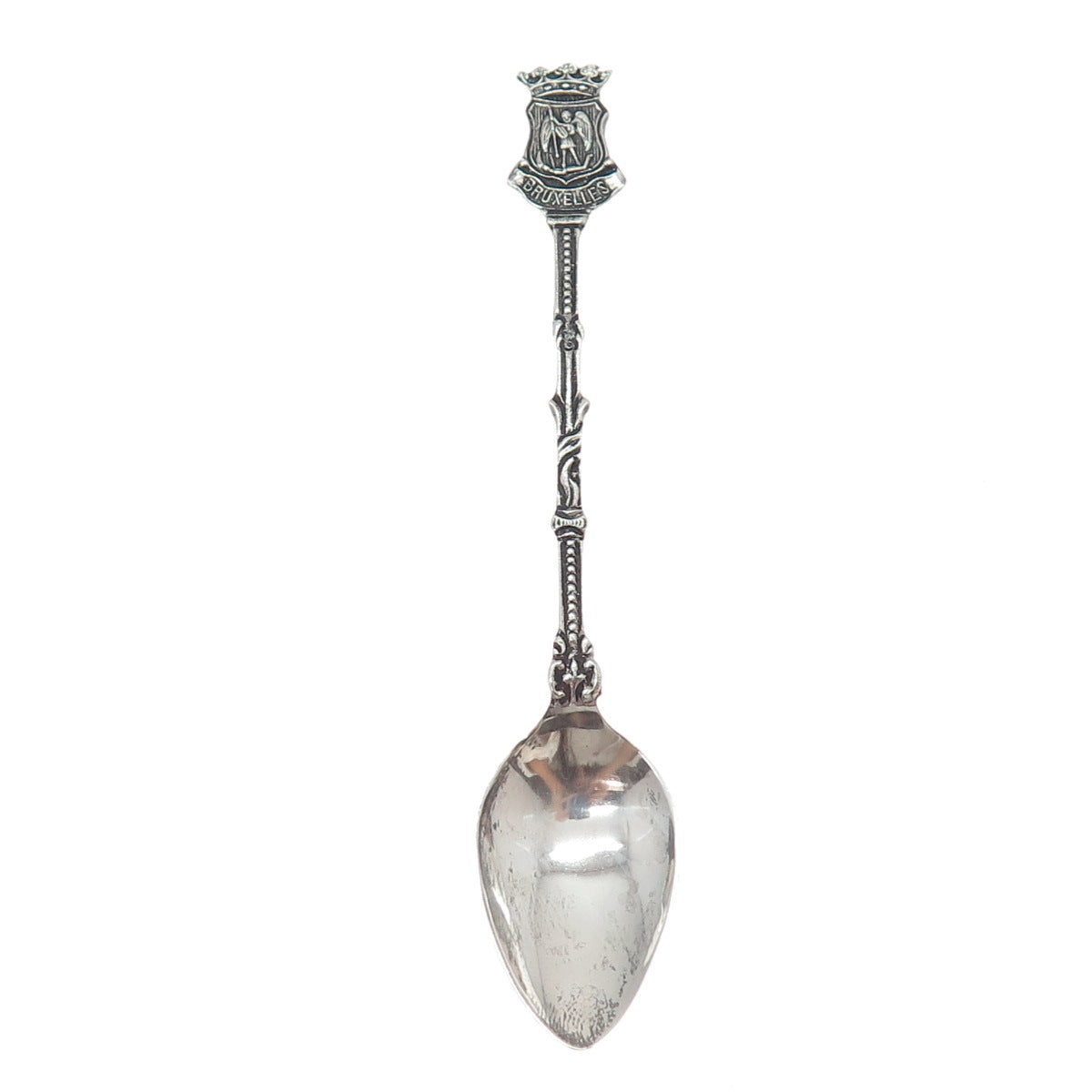 GEBR. HUISMAN GH3 833 Silver Antique Dutch Brussels Coat of Arms Coffee Spoon