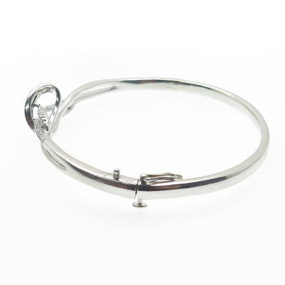 SUN Sterling Silver Real Round Tapered Baguette-Cut Diamond Bangle Bracelet 7.5"