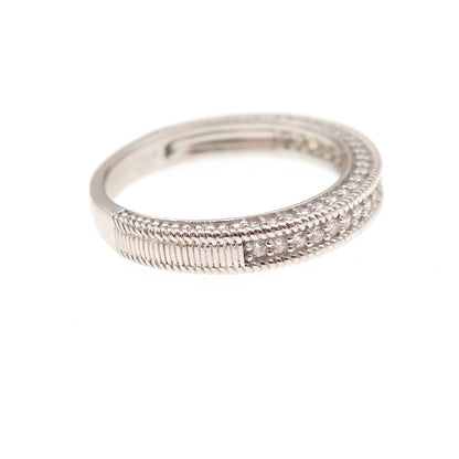 Judith Ripka 925 Sterling Silver C Z Bridal Wedding Band Ring Size 7