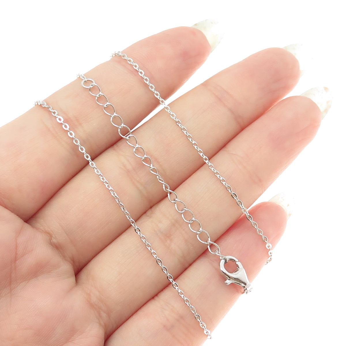 925 Sterling Silver Multi-Color C Z Pendant Cable Chain Necklace 26-28"