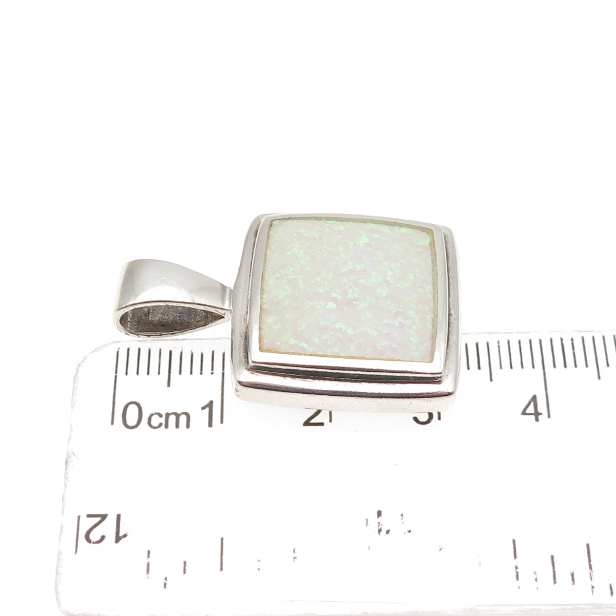 PB Paul Brackna 925 Sterling Silver Vintage Real Opal Charm Pendant