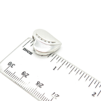 925 Sterling Silver C Z Heart Love Amulet Pendant