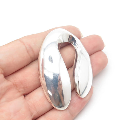 925 Sterling Silver Vintage Double Teardrop Modernist Pendant