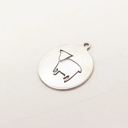 925 Sterling Silver USA Two In Town Cow Charm Pendant