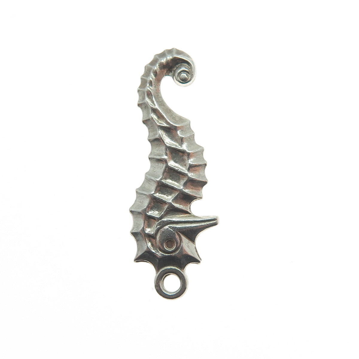 925 Sterling Silver Antique Art Deco Seahorse Minimalist Charm Pendant