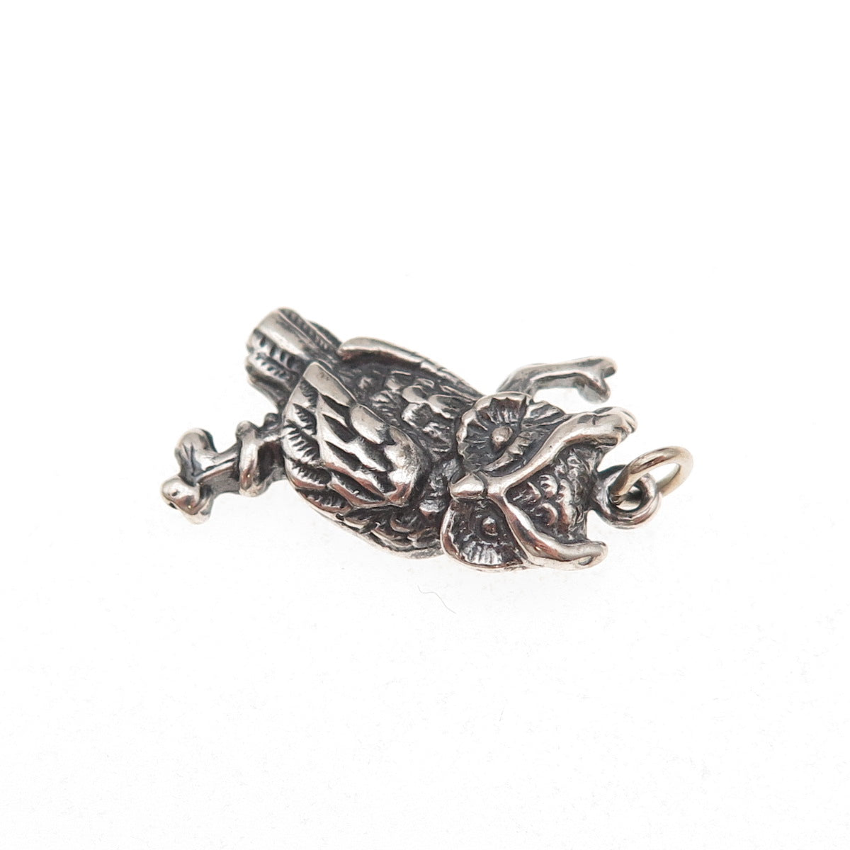 Shube 925 Sterling Silver Vintage Wise Owl Oxidized Charm Pendant