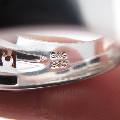 925 Sterling Real Onyx Blue Topaz Citrine Garnet Amethyst Peridot Ring Size 9.25