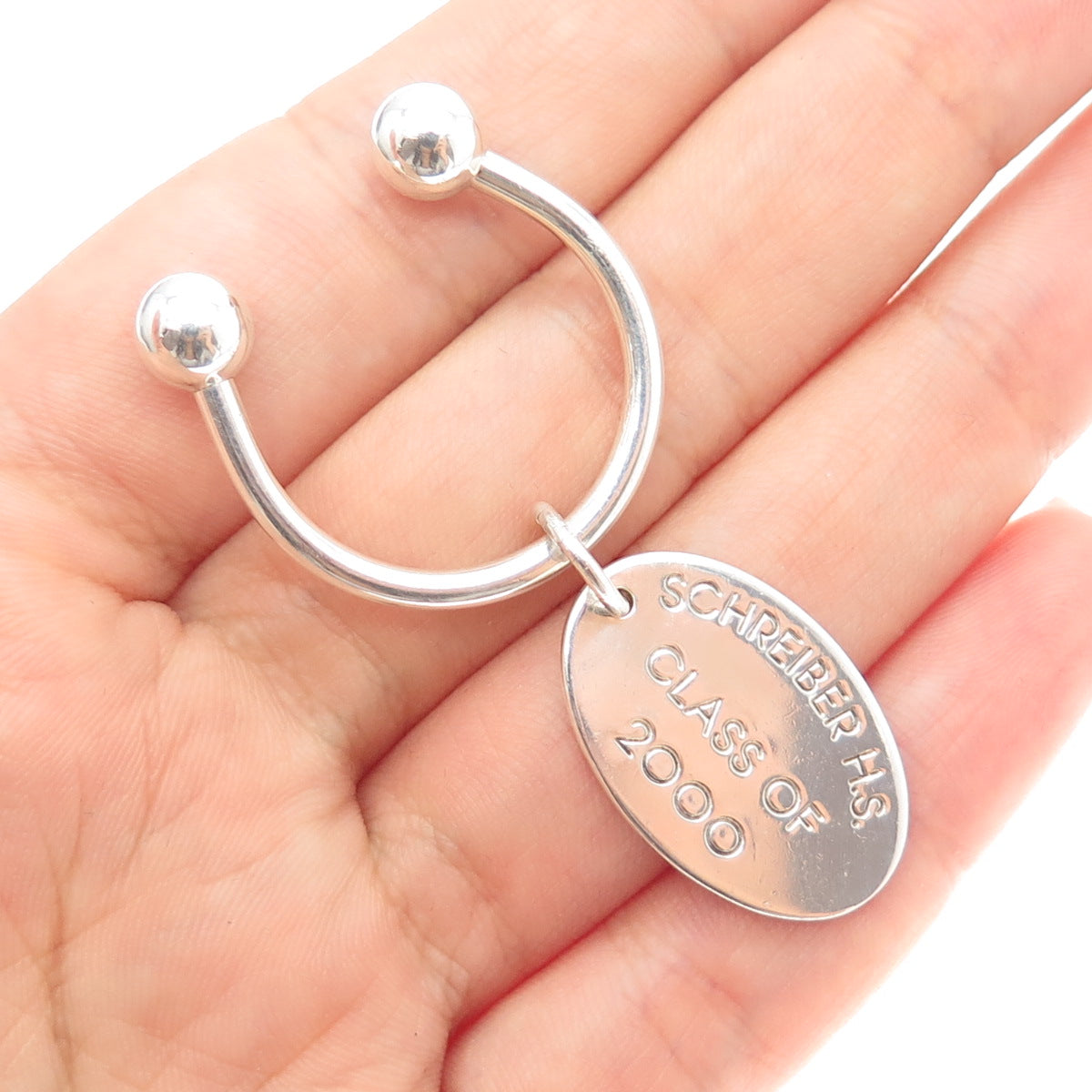 PBD Peter Brams Sterling Vintage 2000 Schreiber High School Screw Ball Key Ring