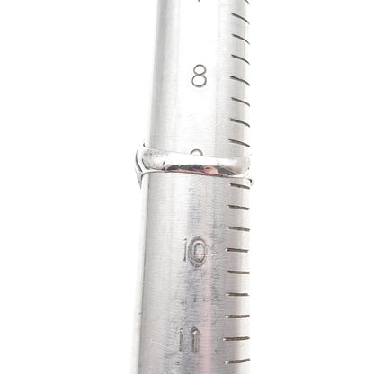 925 Sterling Silver Vintage Real Black Onyx Ribbed Oxidized Ring Size 9