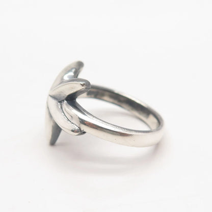 925 Sterling Silver Vintage Starfish Ring Size 6.75
