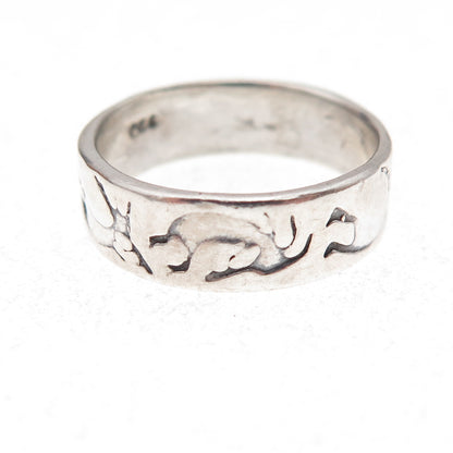 925 Sterling Silver Vintage Southwestern Kokopelli Oxidized Band Ring Size 5.75