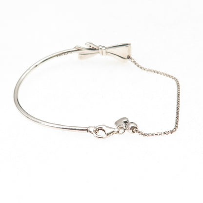 Pandora 925 Sterling Silver C Z Brilliant Bow Adjustable Bracelet 6-7.25"