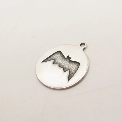 925 Sterling Silver USA Two In Town Bat Charm Pendant