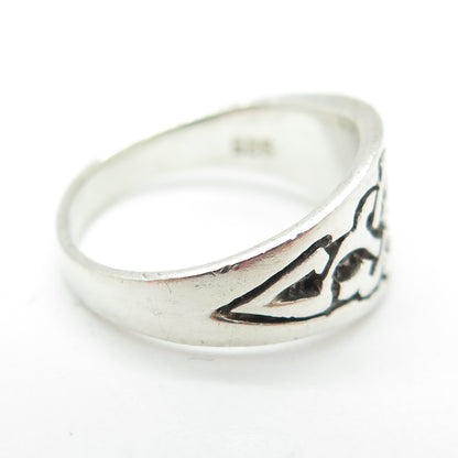 925 Sterling Silver Vintage Celtic Knot Oxidized Ring Size 6