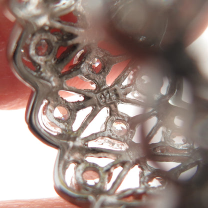 925 Sterling Silver Oval & Round-Cut Canary White C Z Ring Size 7.75