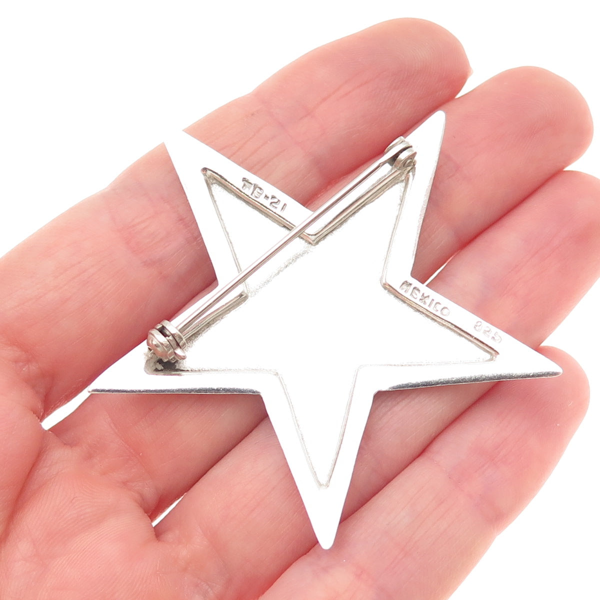 925 Sterling Silver Vintage Mexico Star Pin Brooch