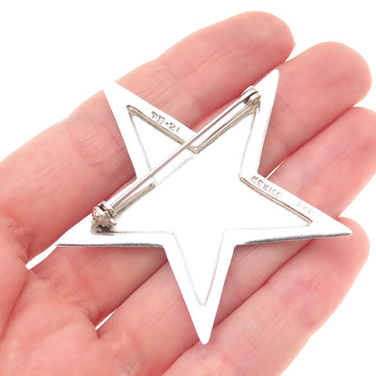 925 Sterling Silver Vintage Mexico Star Pin Brooch