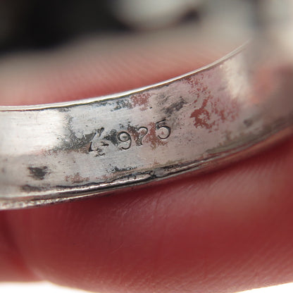 Lisa Lee Creations Sterling Silver Vintage Nugget Oxidized Band Ring Size 7.75