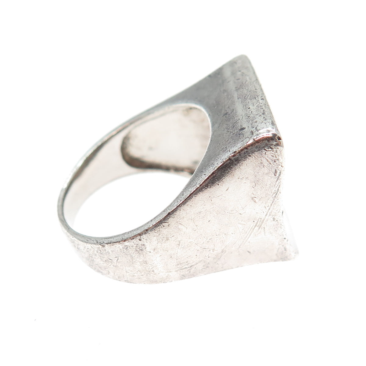 CHAPAL ZENRAY 925 Sterling Silver Vintage Modernist Wavy Ring Size 8.25