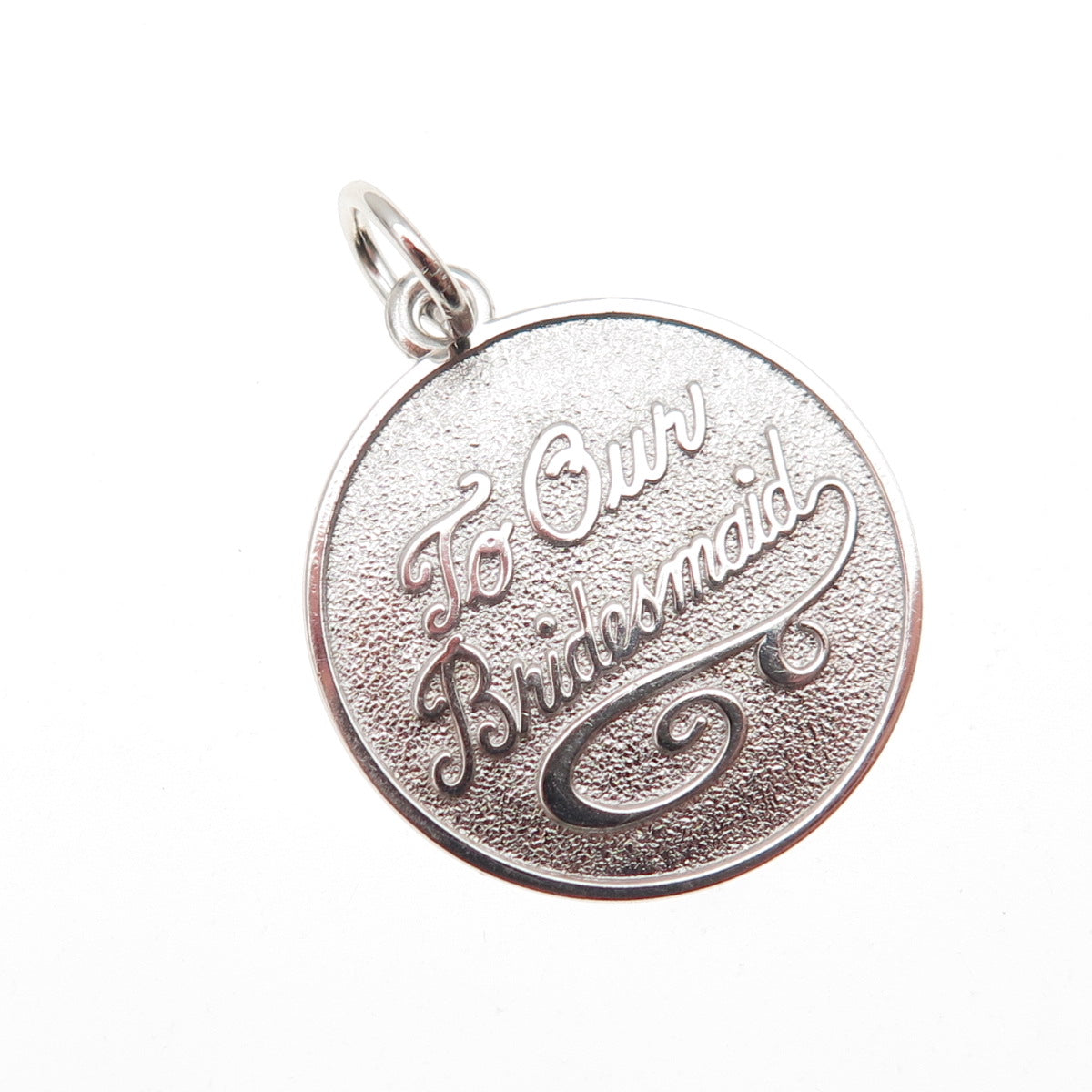 Rembrandt RJL 925 Sterling Silver Vintage To Our Bridesmaid Mini Charm Pendant