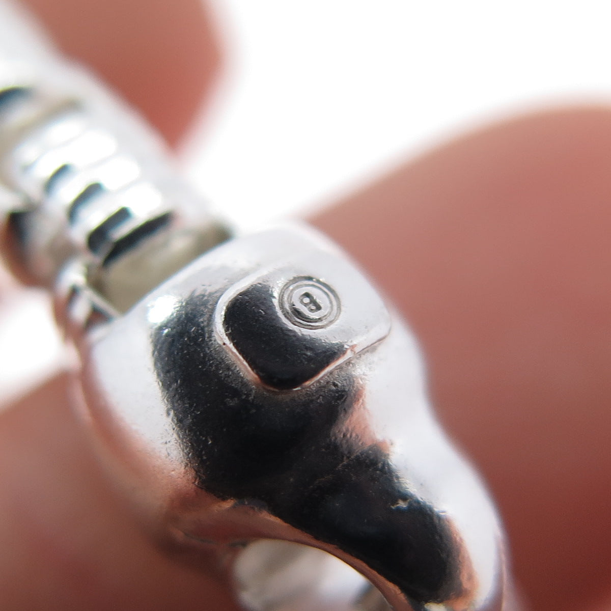 925 Sterling Silver Vintage Italy Box Link Bracelet 6.75"