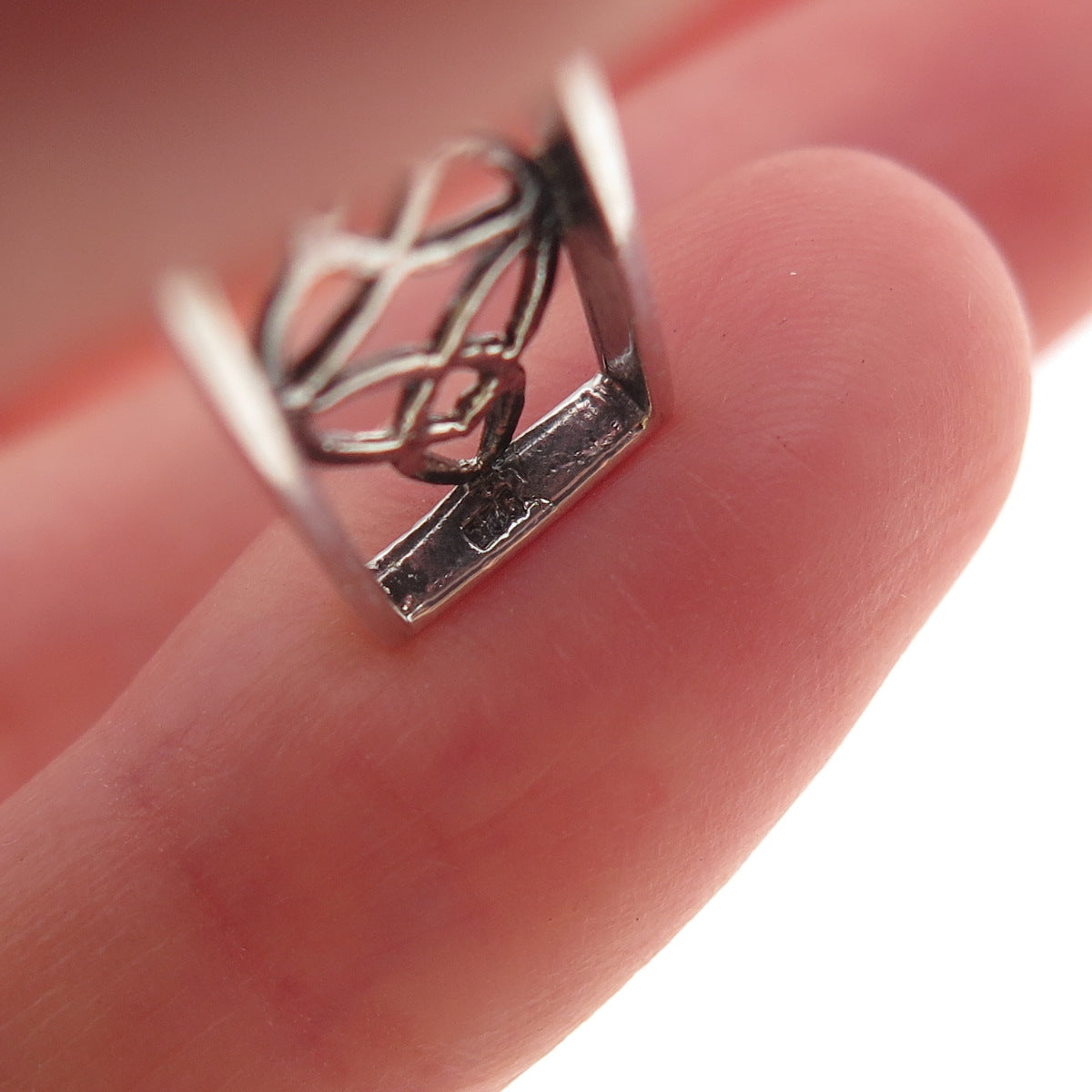 925 Sterling Silver Vintage Celtic Trinity Oxidized Charm Pendant