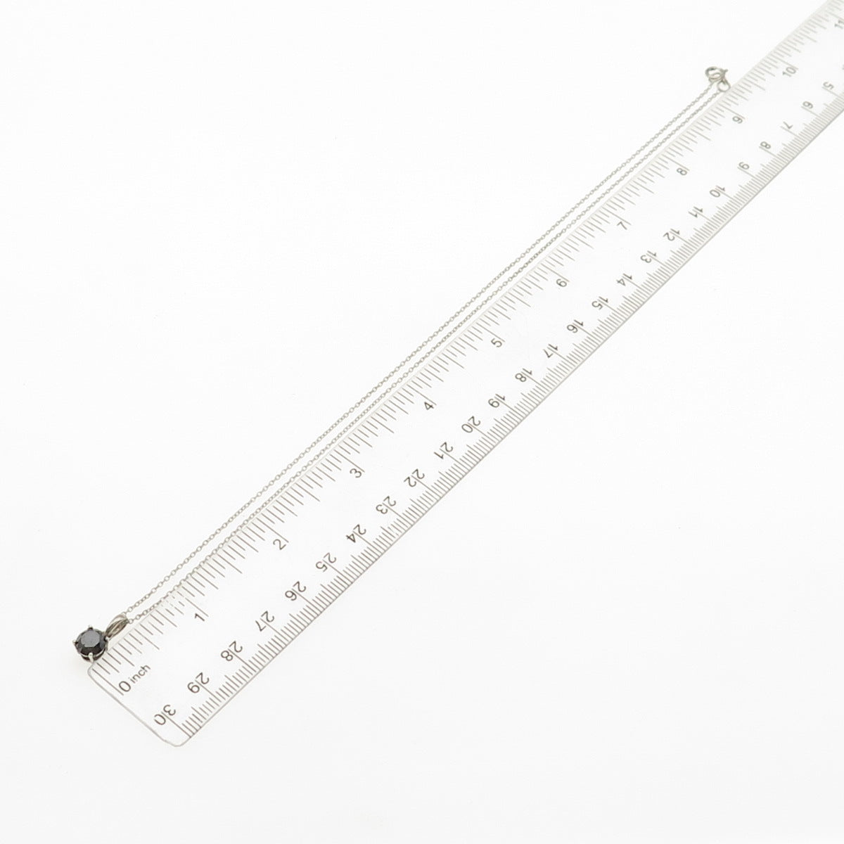 925 Sterling Silver Real Round-Cut Black Diamond Mini Charm Pendant