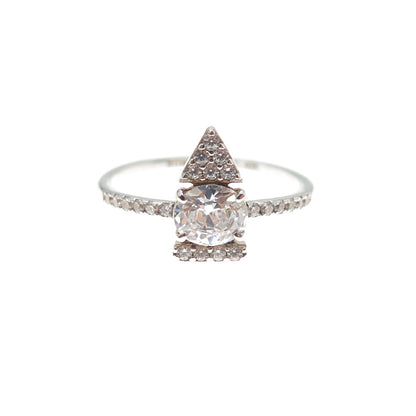 BOMB PARTY 925 Sterling Silver White C Z Arrow Ring Size 7.25