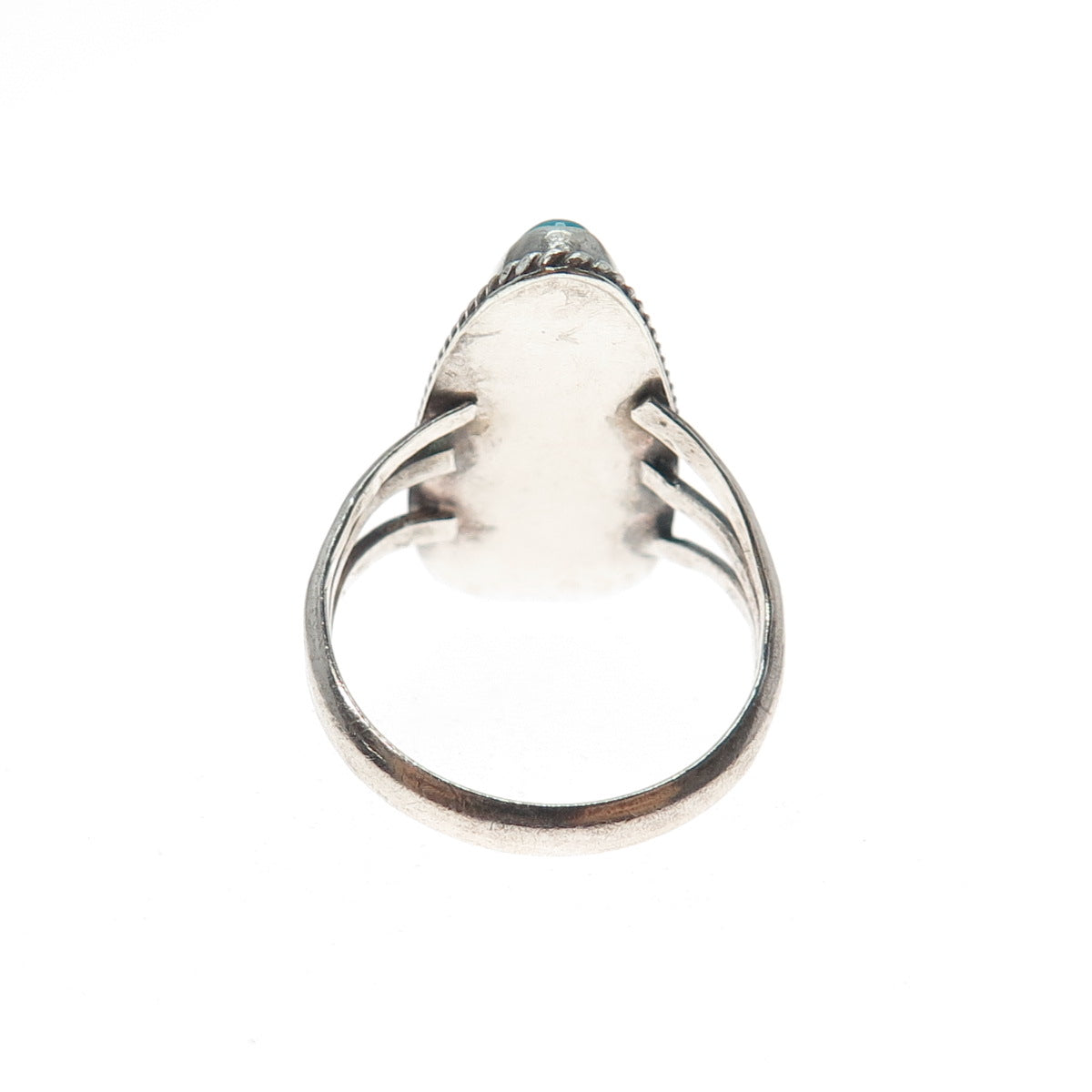 Old Pawn 925 Sterling Silver Vintage Southwestern Bisbee Turquoise Ring Size 7.5