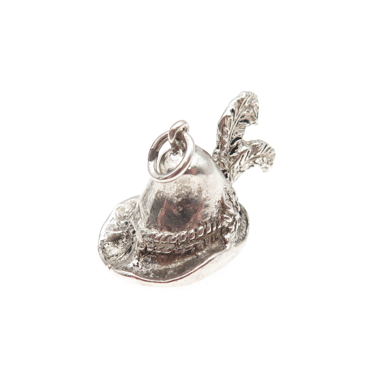 800 Silver Vintage European Policeman's Helmet 3D Mini Charm Pendant
