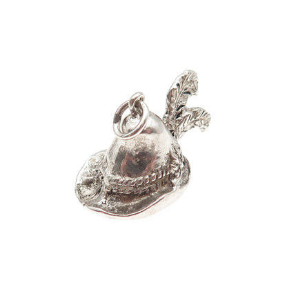 800 Silver Vintage European Policeman's Helmet 3D Mini Charm Pendant