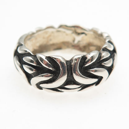 925 Sterling Silver Vintage Byzantine Oxidized Band Ring Size 10.75